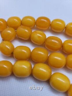 Rare Islamic Prayer Tasbih Amber Natural Baltic Beads Butterscotch'White' 50g