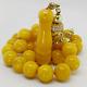 Rare Natural Baltic Amber Egg Yolk Prayer Misbaha Rosary 32 Beads One Stone 34Gr