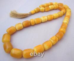 Rare! Natural Baltic Batterscotch Eggyolk Amber Komboloi Worry Beads Tasbih