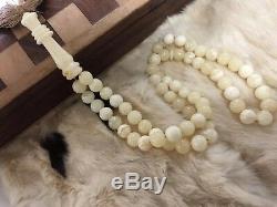 Rare Royal White Baltic Amber Prayer Beads 65 Beads ()