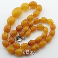 Rare Vintage Natural Egg Yolk Honey Butterscotch Baltic Amber Bead Necklace