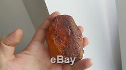 Rarity! Wonderful, very old piece of natural egg yolk amber from the Baltic Sea