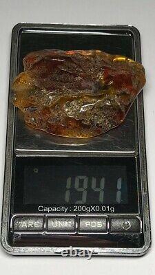 Raw Amber Stone rock 100% Natural Baltic amber stone Genuine Amber 19.41gr N38