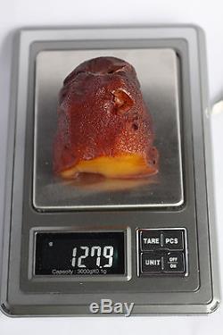 Raw amber stone 127.9g besswax butterscotch natural Baltic DIY