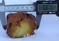 Raw amber stone 222.0g beeswax butterscotch natural Baltic DIY