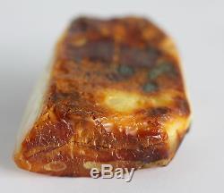Raw amber stone 32.6g pendant white rough natural Baltic DIY