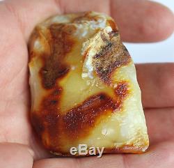 Raw amber stone 32.6g pendant white rough natural Baltic DIY