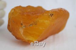 Raw amber stone 336.2g eggyolk beeswax 100% natural Baltic