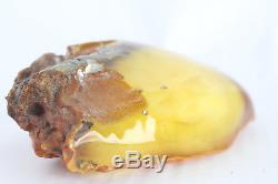 Raw amber stone 494.3g eggyolk beeswax 100% natural Baltic