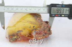Raw amber stone 494.3g eggyolk beeswax 100% natural Baltic