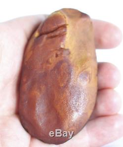 Raw amber stone 62.7g pendant full leather natural Baltic DIY