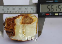 Raw amber stone 64.9 g WHITE rough natural Baltic DIY