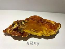 Raw amber stone rock 61.2g white beeswax 100% natural Baltic