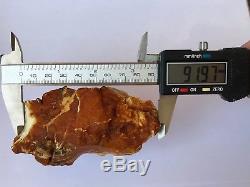 Raw amber stone rock 61.2g white beeswax 100% natural Baltic