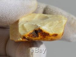 Raw amber stone white rough 20.4g natural Baltic beeswax DIY
