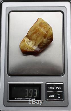Raw amber white stone rough 39.3g natural Baltic beeswax DIY