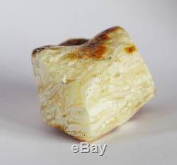Raw amber white stone rough 48.8g natural Baltic beeswax
