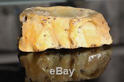 Raw amber white stone rough 66.3g natural Baltic beeswax DIY