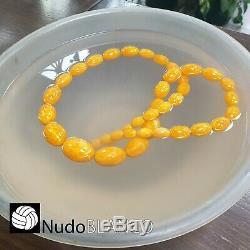 Real 100% Genuine Antique Natural Baltic Amber Even Color Necklace 76 Gr Tested