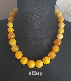 Real Amber Antique Egg Yolk Butterscotch Natural Baltic Amber necklace 75g
