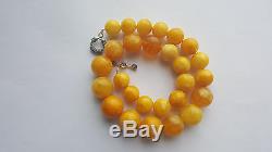 Real Amber Antique Egg Yolk Butterscotch Natural Baltic Amber necklace 75g