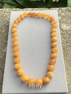 Round Baltic Amber Beads Butterscotch Amber Egg yolk Amber Necklace 34.66 Grams