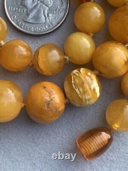 Round Baltic Amber Beads Butterscotch Amber Egg yolk Amber Necklace 34.66 Grams