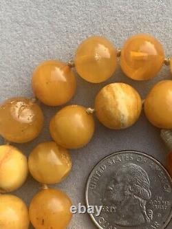 Round Baltic Amber Beads Butterscotch Amber Egg yolk Amber Necklace 34.66 Grams