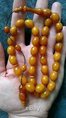 Royal Antique Natural Amber Baltic Succinit Islamic Prayer Rosary Tesbih