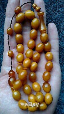 Royal Antique Natural Amber Baltic Succinit Islamic Prayer Rosary Tesbih