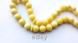 Royal White Natural baltic amber rosary prayer 33 bead Tesbih