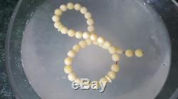 Royal White Natural baltic amber rosary prayer 33 bead Tesbih