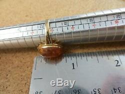Russian Baltic Amber Cabochon Gemstone 14k 585 Yellow Gold Ring Size 7 #251