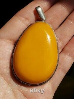 Russian Baltic Egg Yolk Natural Butterscotch Amber Pendant