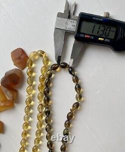 Set Of Two Natural Baltic Amber 30g. Islamic Prayer Rosary Olive 33 Beads Tasbih