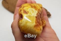 Stone Amber Natural Baltic Raw Huge Big 161,9g Old Vintage Old Rare White X-065