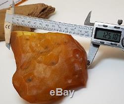 Stone Amber Natural Baltic Raw Huge Big 227,3g Old Vintage Old Rare White X-057