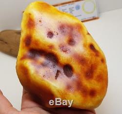 Stone Amber Natural Baltic Raw Huge Big 276,3g Old Vintage Old Rare White X-061