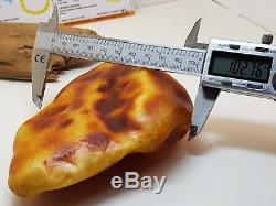 Stone Amber Natural Baltic Raw Huge Big 276,3g Old Vintage Old Rare White X-061