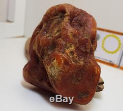 Stone Natural Amber Baltic Raw Vintage Rare 124,4g Old Butterscotch White S-138