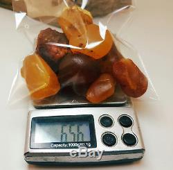 Stone Natural Baltic Amber 14-Pieces Raw 65,6g Vintage Old White Exlusive C-484