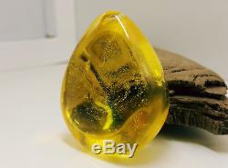 Stone Natural Baltic Amber 40,9g Egg Yolk White Huge Big Rare Vintage B-093