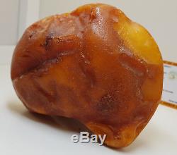 Stone Natural Baltic Amber Raw 323,5g Vintage Butterscotch Rare Exlusive White