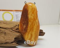Stone Pendant Nr186 Vintage Tasbih Bead Natural Amber Baltic Genuine Old 16,2g