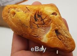 Stone Raw Amber Natural Baltic Big Huge 109,1g Butterscotch Old Rare White D-202