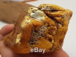 Stone Raw Amber Natural Baltic Big Huge 188,3g Butterscotch Old Rare White D-201
