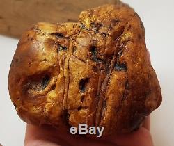 Stone Raw Amber Natural Baltic Big Huge 297g Butterscotch Old Rare White F-285