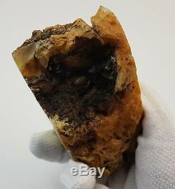 Stone Raw Natural Amber Baltic 290,1g Special Rare Sea Vintage Old White Stone