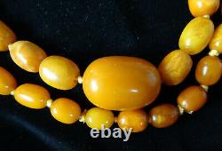 Stunning Antique Natural Butterscotch Amber Knotted Necklace 73grams