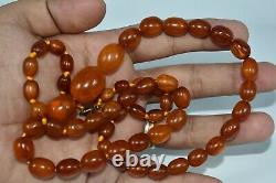 Stunning Genuine Natural Old Baltic Amber Oval Beads Necklace High Quality 31GR